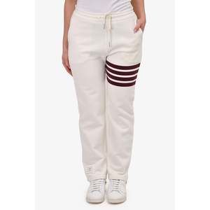 Thom Browne White/Burgundy Striped Joggers Size 44 Mens